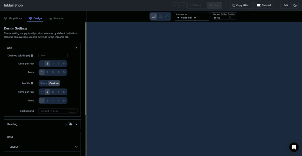 InMail Shop in action
