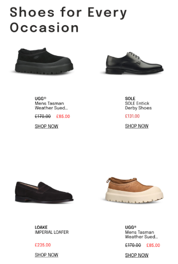 InMail Shop streaming a personalized product grid inside the email
